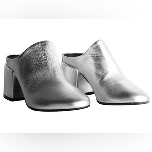 Maison Martin Margiela Silver Mules Metallic Silver